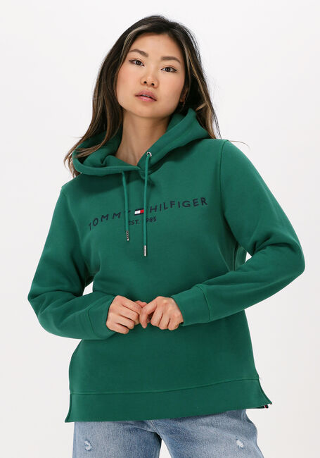 Groene TOMMY HILFIGER Sweater REGULAR HILFIGER HOODIE - large