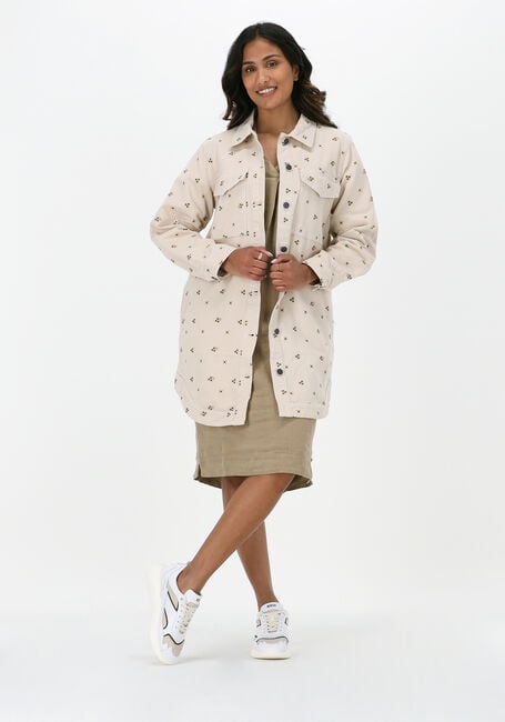 Beige OBJECT Spijkerjas JAYLA TWILL LONG SHIRT - large