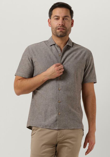 Bruine ANERKJENDT Casual overhemd AKLEON S/S COT/LINEN SHIRT - large