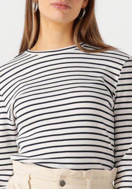 Witte COLOURFUL REBEL T-shirt JESSIE STRIPE RIB LONG SLEEVE TOP - large