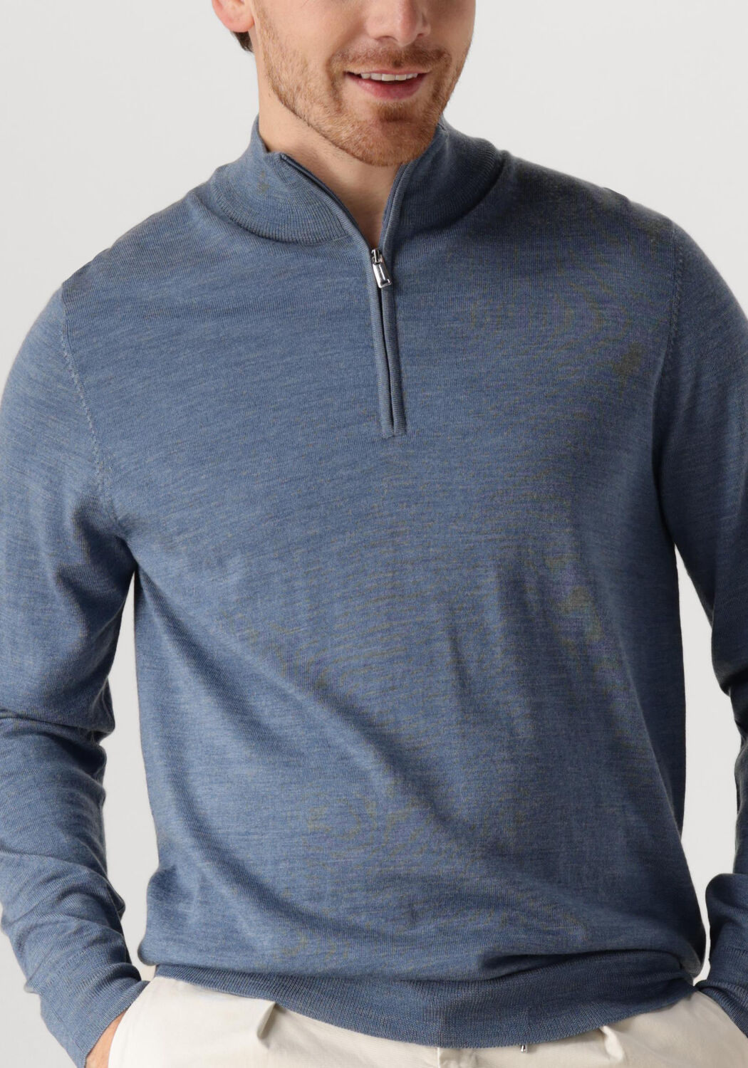 PROFUOMO Heren Truien & Vesten Pullover Half Zip Lichtblauw