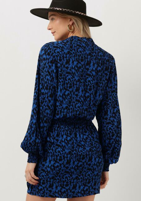 Blauwe ALIX THE LABEL Mini jurk LADIES WOVEN SKETCHY ANIMAL DRESS WITH KNOT - large