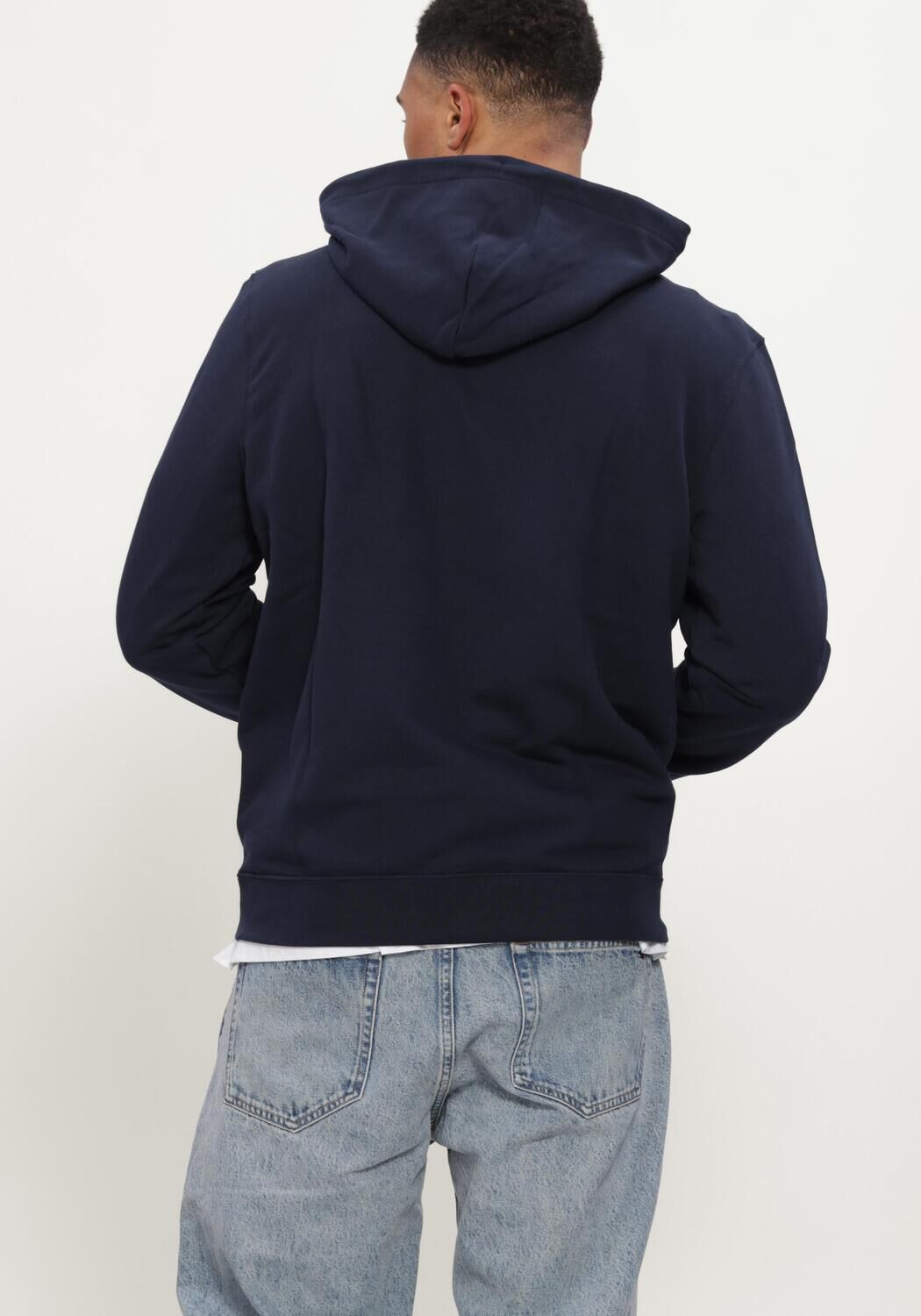 Donkerblauwe CALVIN KLEIN Sweater LS 350TERRY MICRO MNLG HOODIE - large