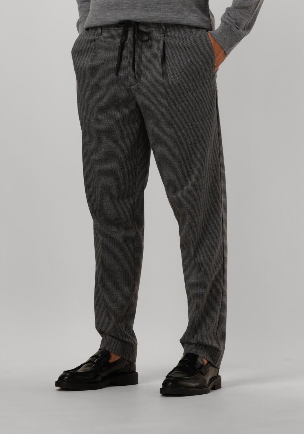 SELECTED HOMME Heren Broeken Slh190-reg Tapered Leroy Pleat Pans Donkergrijs