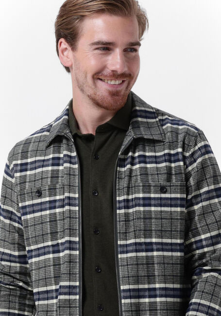 Grijze DSTREZZED Overshirt ZIPPED OVERSHIRT FANCY TARTAN - large