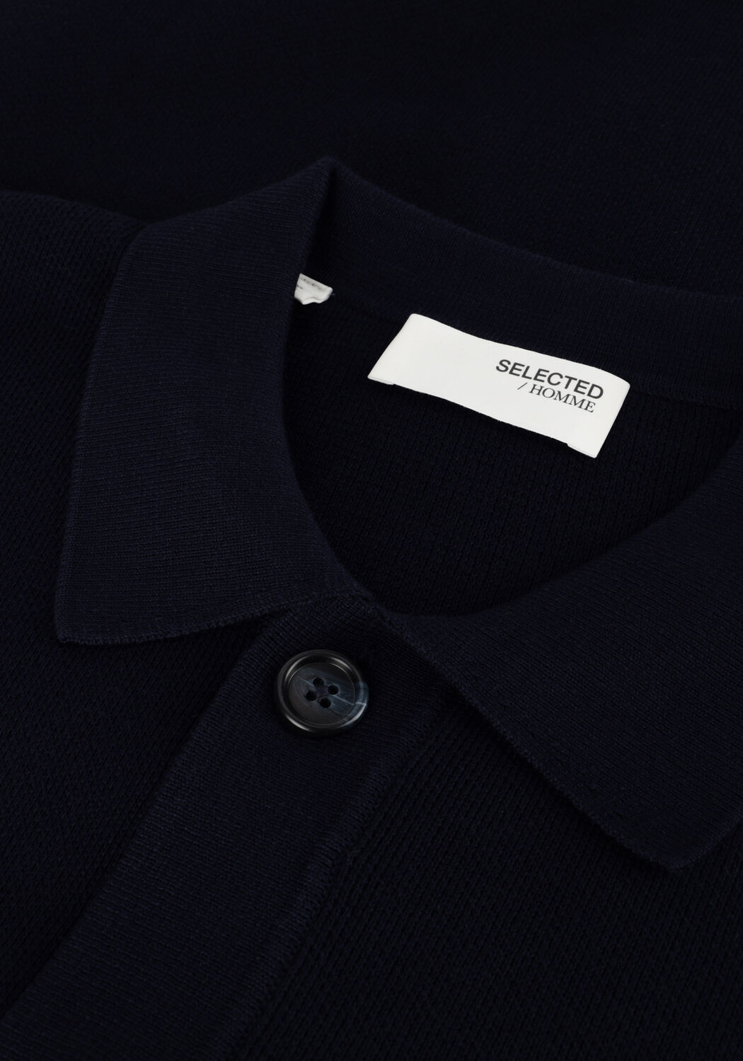 Donkerblauwe SELECTED MEN Vest SLHMATTIS LS KNIT POLO CARDIGAN - large