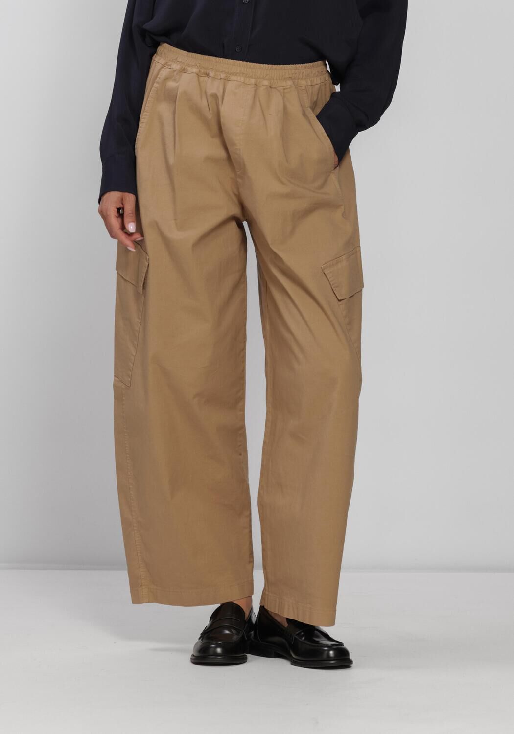 Camel BY-BAR Cargobroeken NEMO SATIN STRIPE PANTS - large