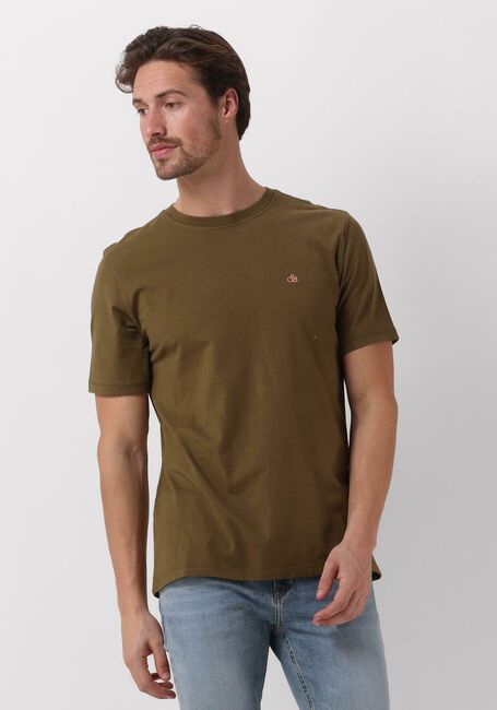 Groene SCOTCH & SODA T-shirt GARMENT DYE LOGO CREW T-SHIRT - large