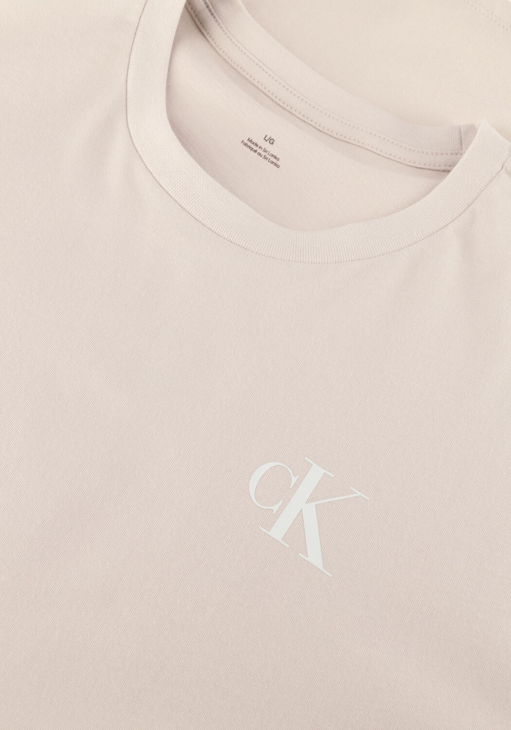 Beige CALVIN KLEIN T-shirt SS 30S CLASSIC BACK MONOLOGO TEE - large