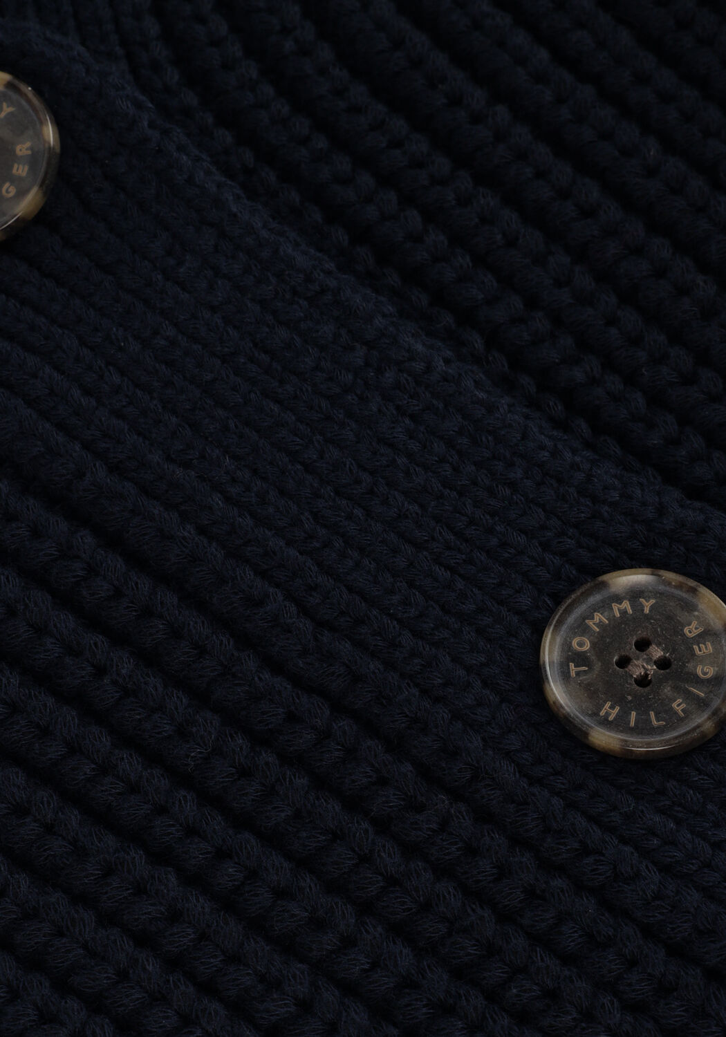 Donkerblauwe TOMMY HILFIGER Vest ORG COTTON BUTTON V-NK CARDIGAN - large