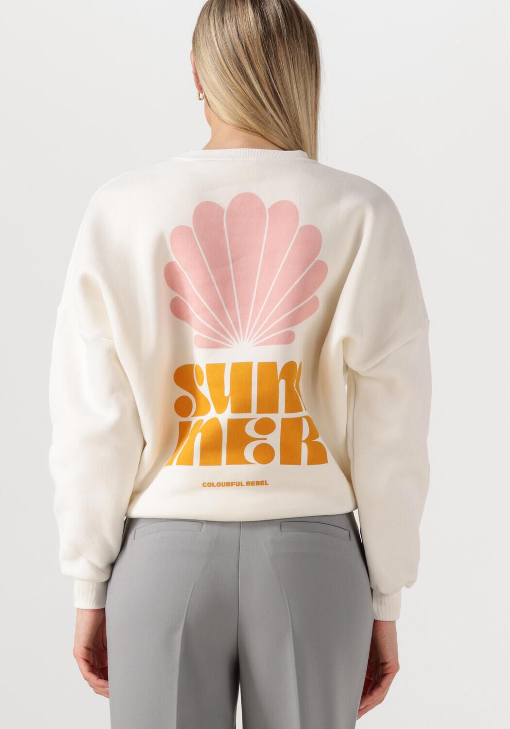 COLOURFUL REBEL Dames Truien & Vesten Summer Shell Dropped Shoulder Sweat Wit