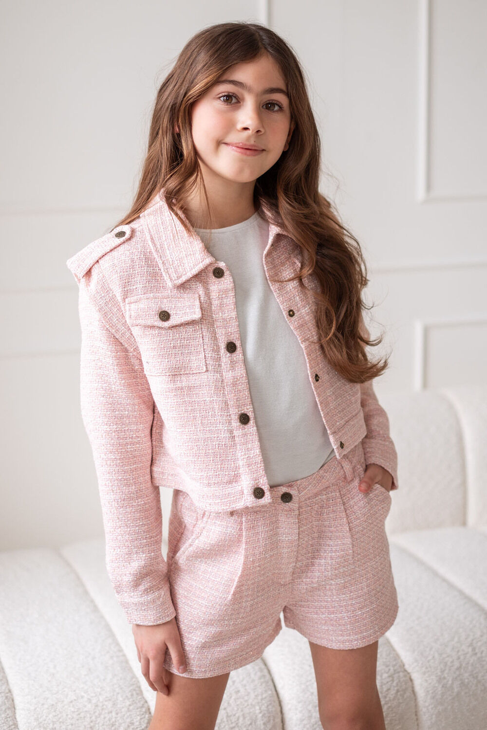 Roze LIKE FLO Jack FLO TWEED JACKET - large