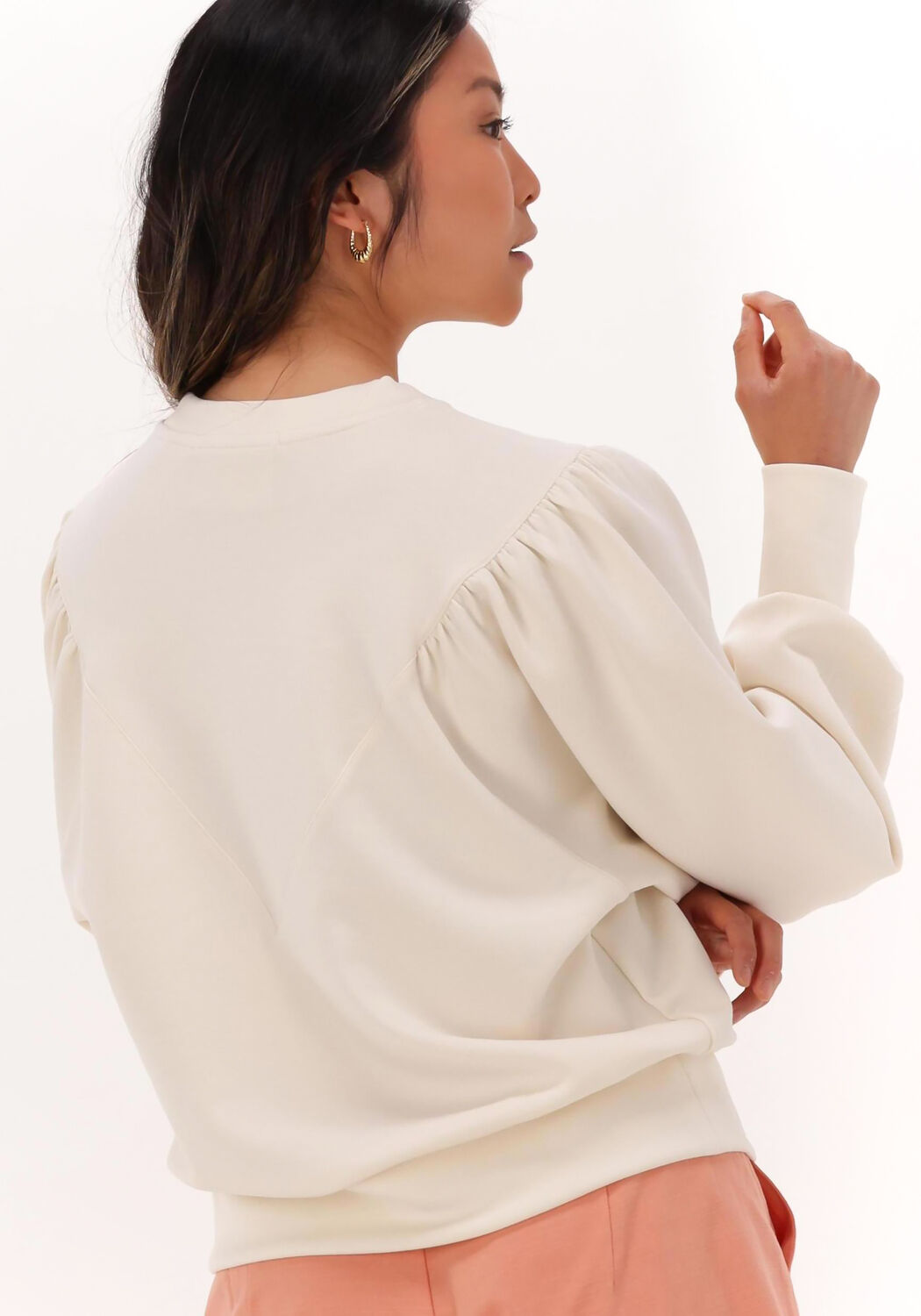 ecru scotch soda sweater loose fit sweat with puff sleeves