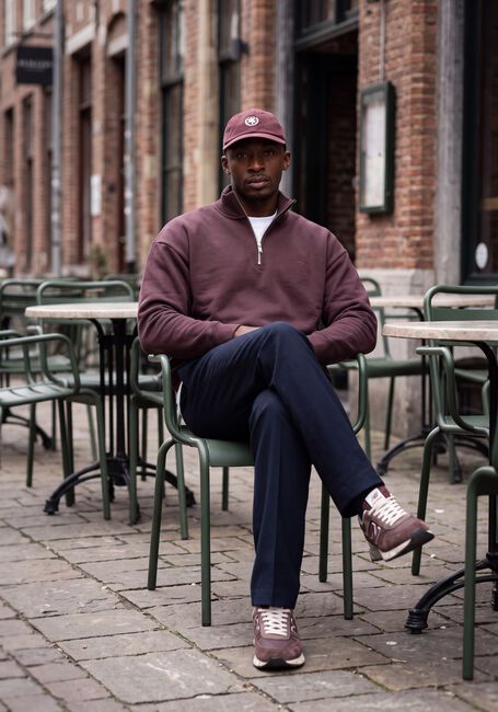 Bordeaux GENTI Sweater HALF ZIP SWEAT - large