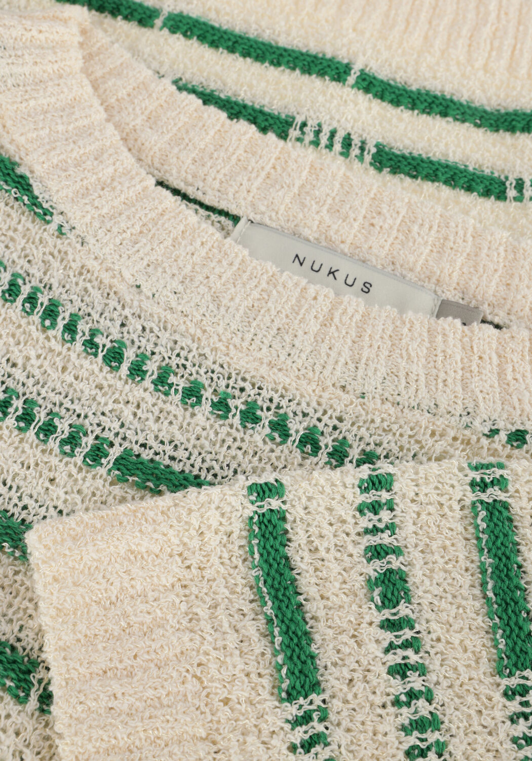 Groene NUKUS Trui VINNA PULLOVER SS STRIPE - large
