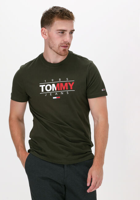 Olijf TOMMY JEANS T-shirt TJM ESSENTIAL GRAPHIC TEE - large