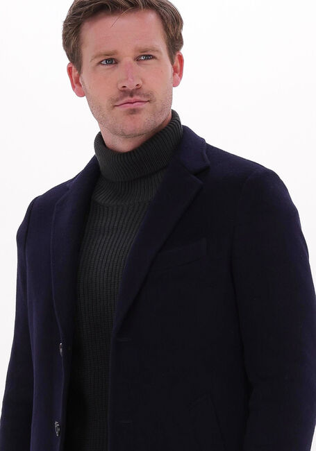 Donkerblauwe PROFUOMO Mantel OUTERW LONG COAT KNIT NAVY - large