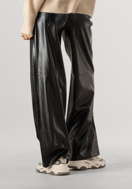 Zwarte CATWALK JUNKIE Wijde broek LOOSE FIT TEXTURED VEGAN LEATHER TROUSERS - large