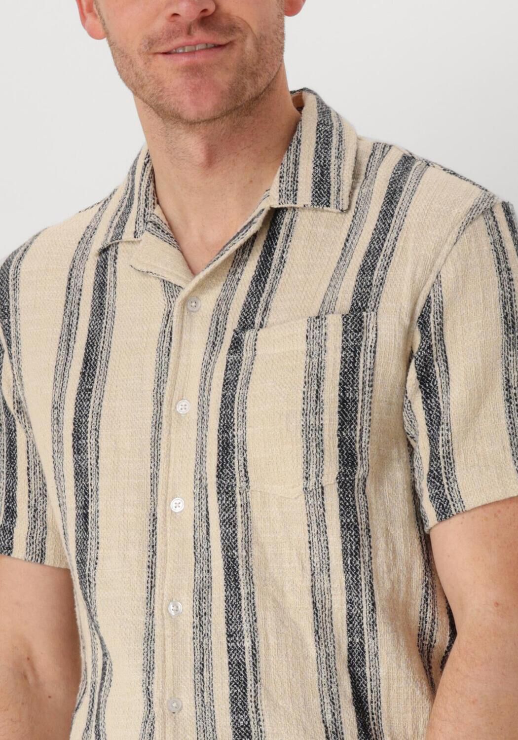 ANERKJENDT Heren Overhemden Akleon Structure S s Shirt Beige