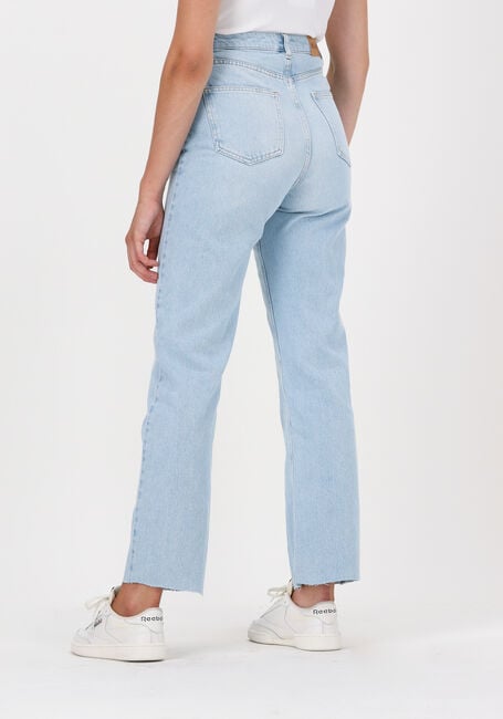 Lichtblauwe NA-KD Straight leg jeans STRAIGHT HIGH WAIST RAW HEM JE - large