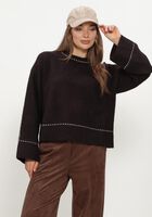 Bruine NEO NOIR Trui ROEME KNIT STITCH BLOUSE