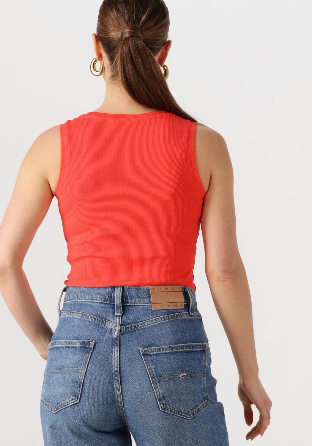 TOMMY JEANS Dames Tops & T-shirts Tjw Essential Rib Tank Ext Oranje