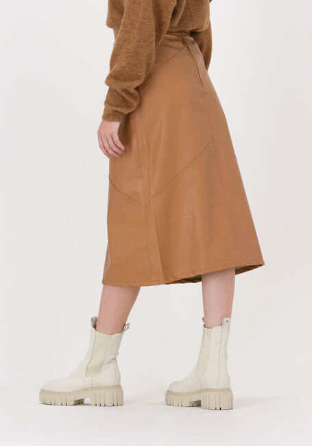 Cognac 10DAYS Midirok VEGAN LEATHER SKIRT - large