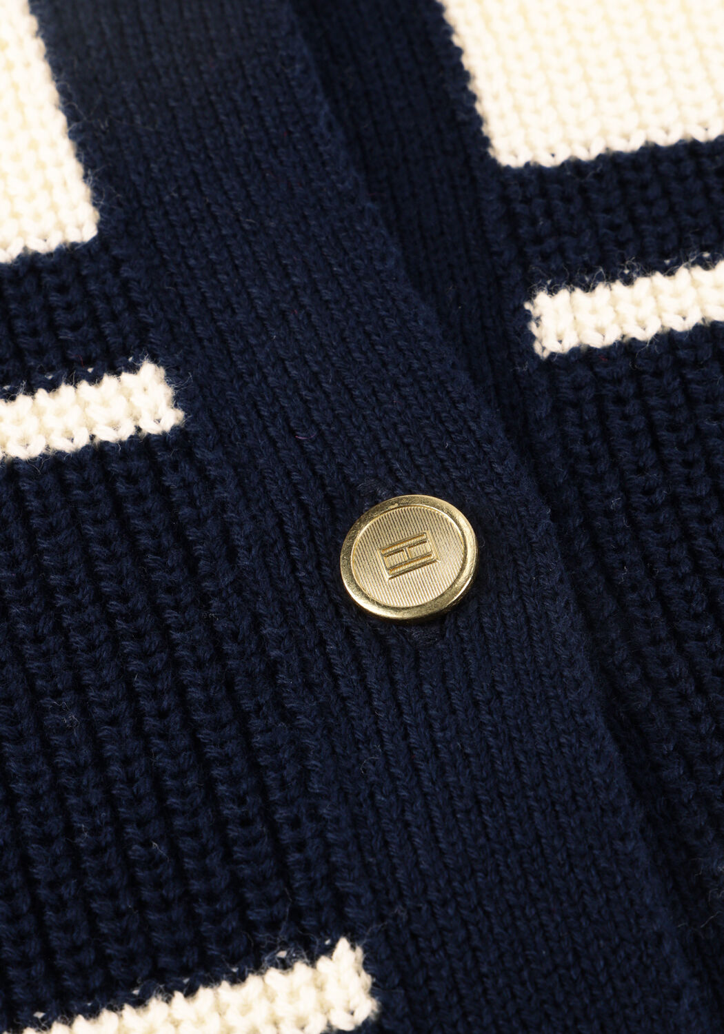 Creme TOMMY HILFIGER Vest CO CARDI STITCH C-NK LS CARDI - large