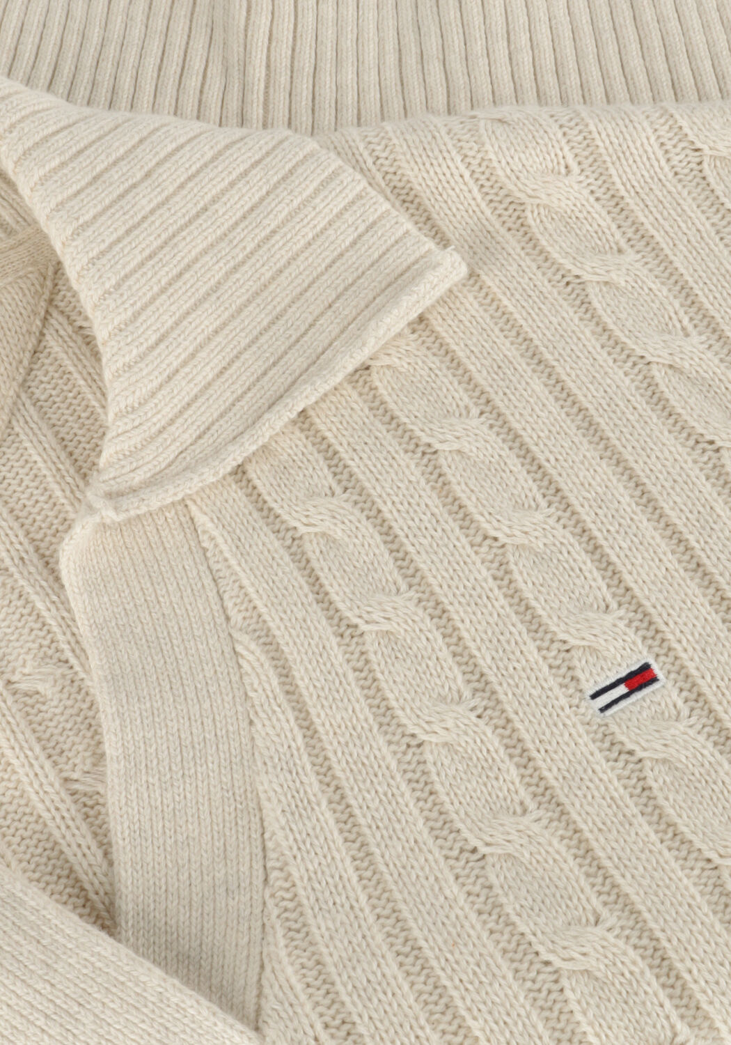 Beige TOMMY JEANS Trui TJW CABLE RUGBY SWEATER - large
