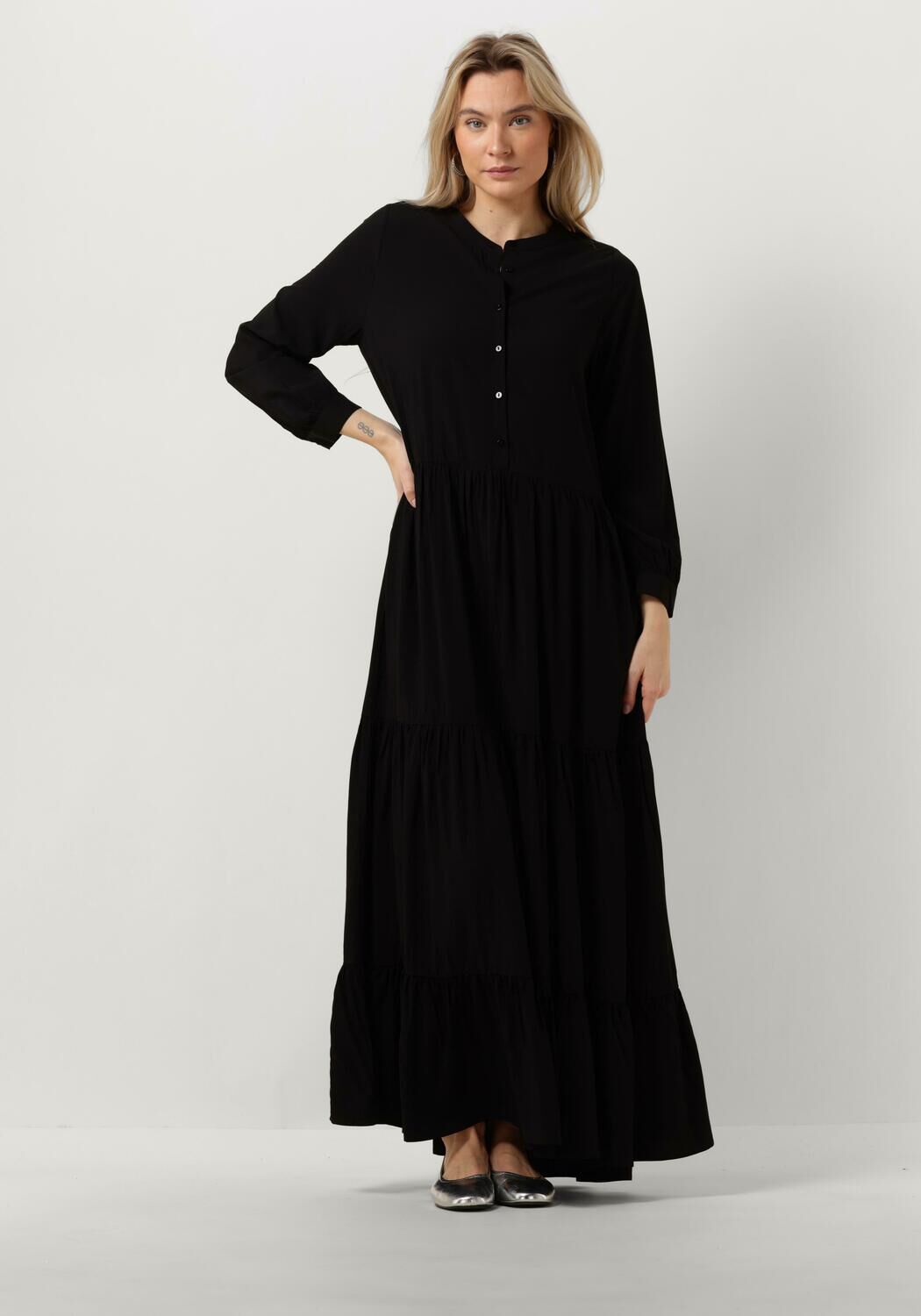 Lollys Laundry Zwarte Maxi Jurk voor Elegante Gelegenheden Black Dames