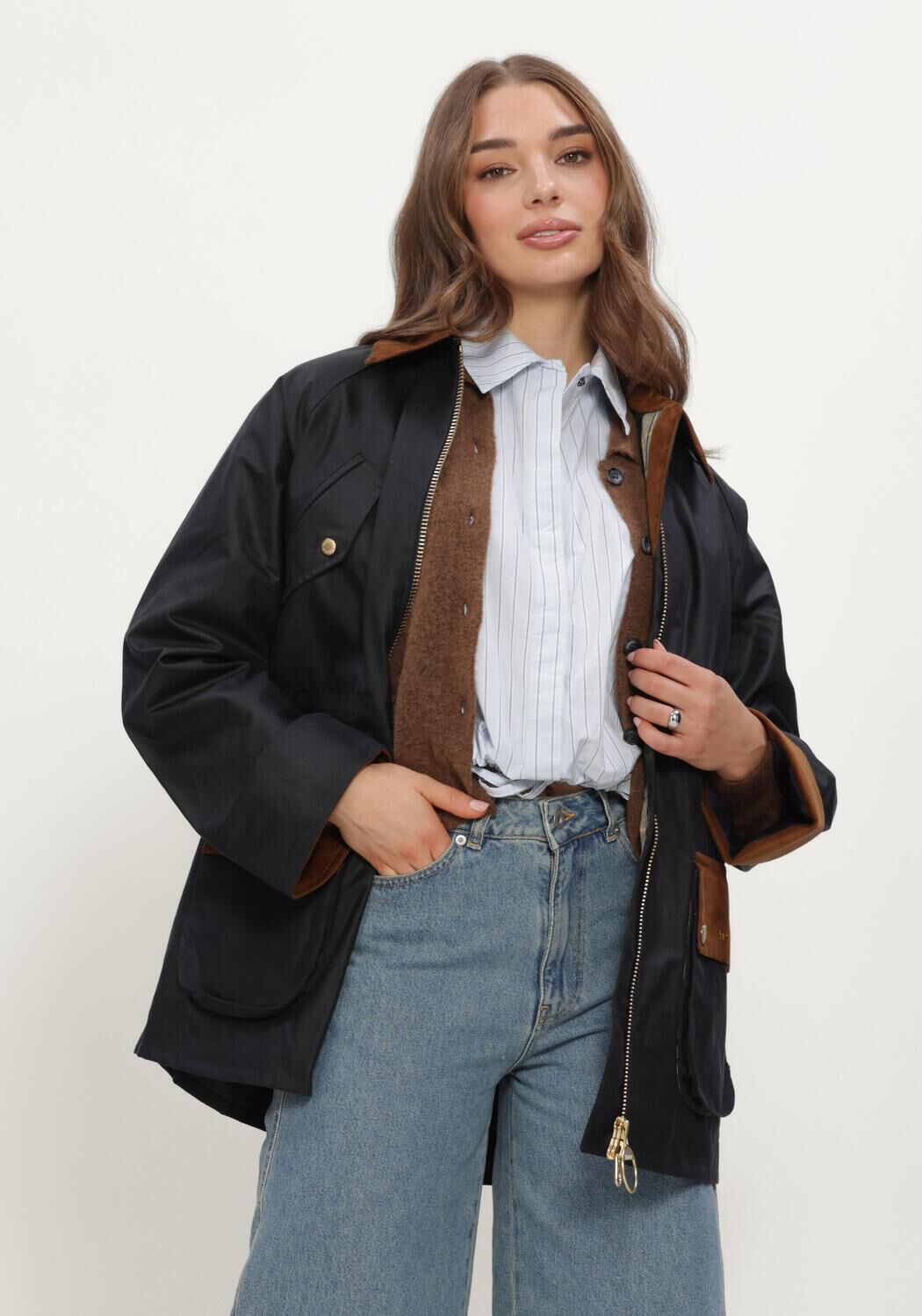 BARBOUR Dames Jassen Treeton Wax Jacket Donkerblauw