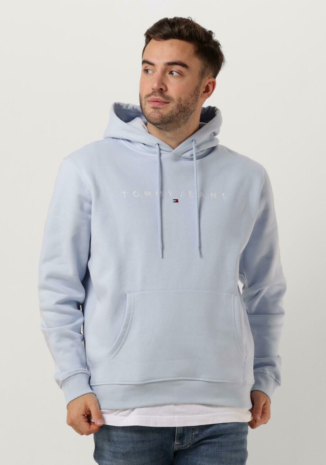 TOMMY JEANS Heren Truien & Vesten Tjm Reg Linear Logo Hoodie Ext Lichtblauw