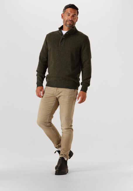 Donkergroene BARBOUR Trui ESSENTIAL PATCH HALF ZIP KNITTED JUMPER - large