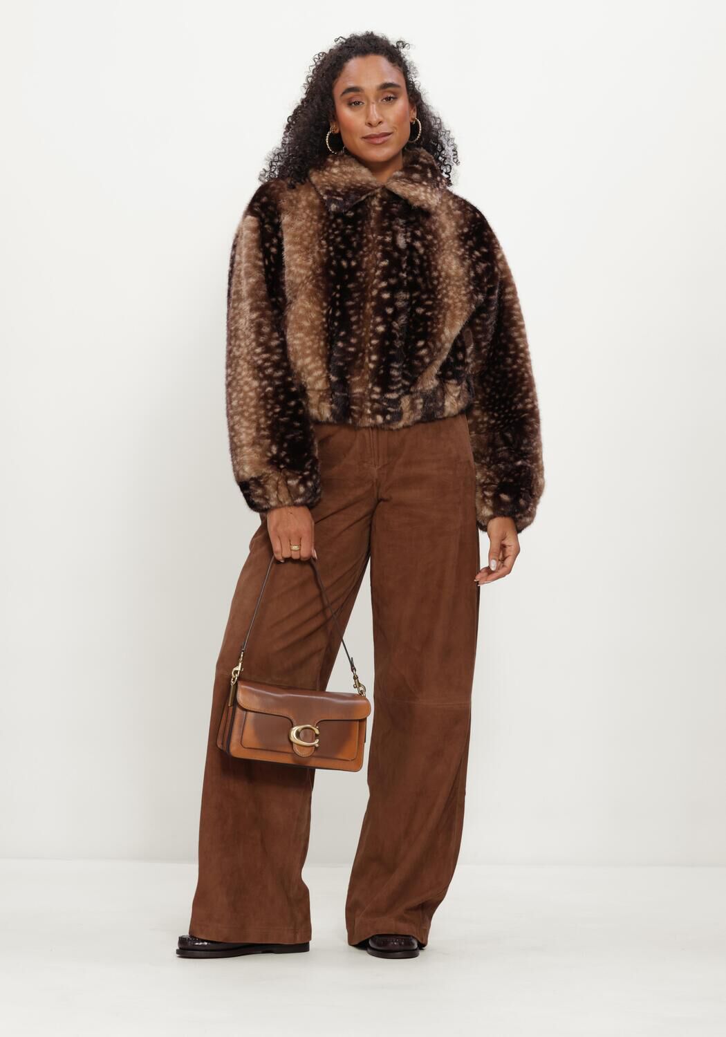 STUDIO AR Dames Broeken Davina Goat Suede Bruin