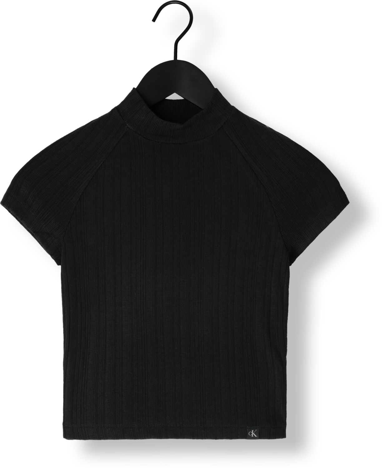 CALVIN KLEIN Dames Tops & T-shirts Warm Texture Rib Mockneck Top Zwart
