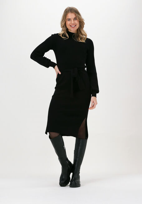 Zwarte MSCH COPENHAGEN Midi jurk MALLORY LIKE LS DRESS - large