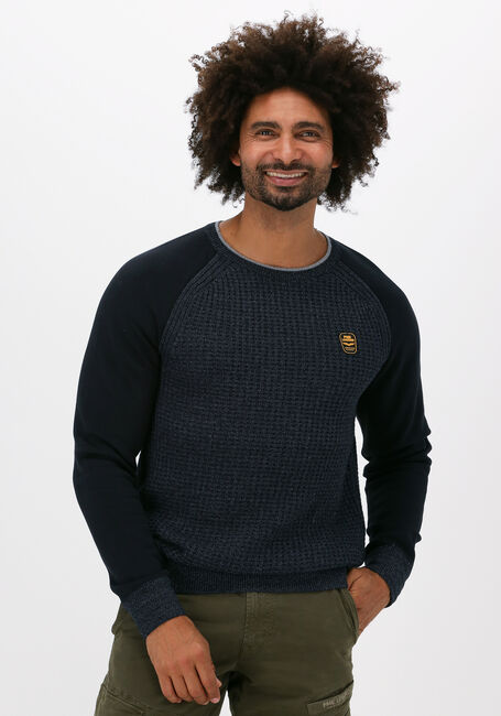 Blauwe PME LEGEND Trui R-NECK KNIT SWEAT COMBINATION - large