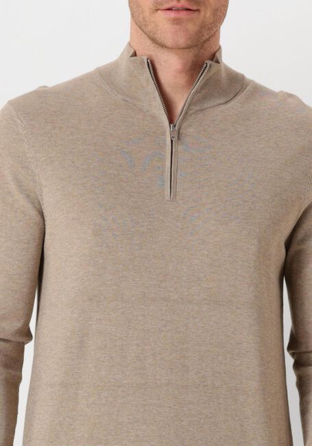 Beige PROFUOMO Trui PULLOVER HALF ZIP - large