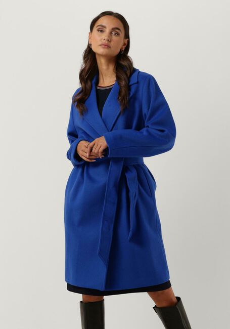 Blauwe TOMMY HILFIGER Mantel WOOL BLEND DB BELTED COAT - large