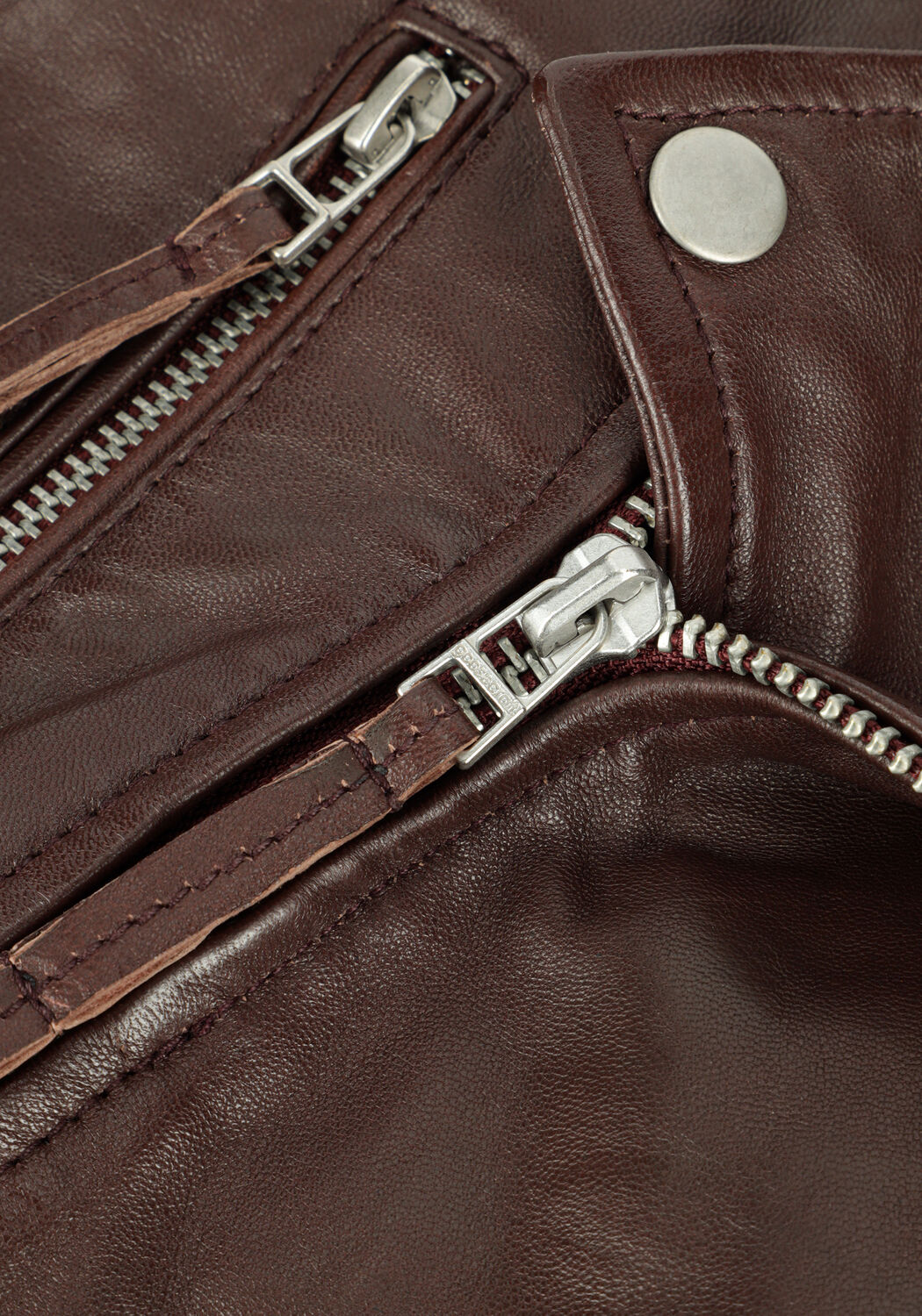 Bordeaux GOOSECRAFT Leren jas MILENA JACKET - large