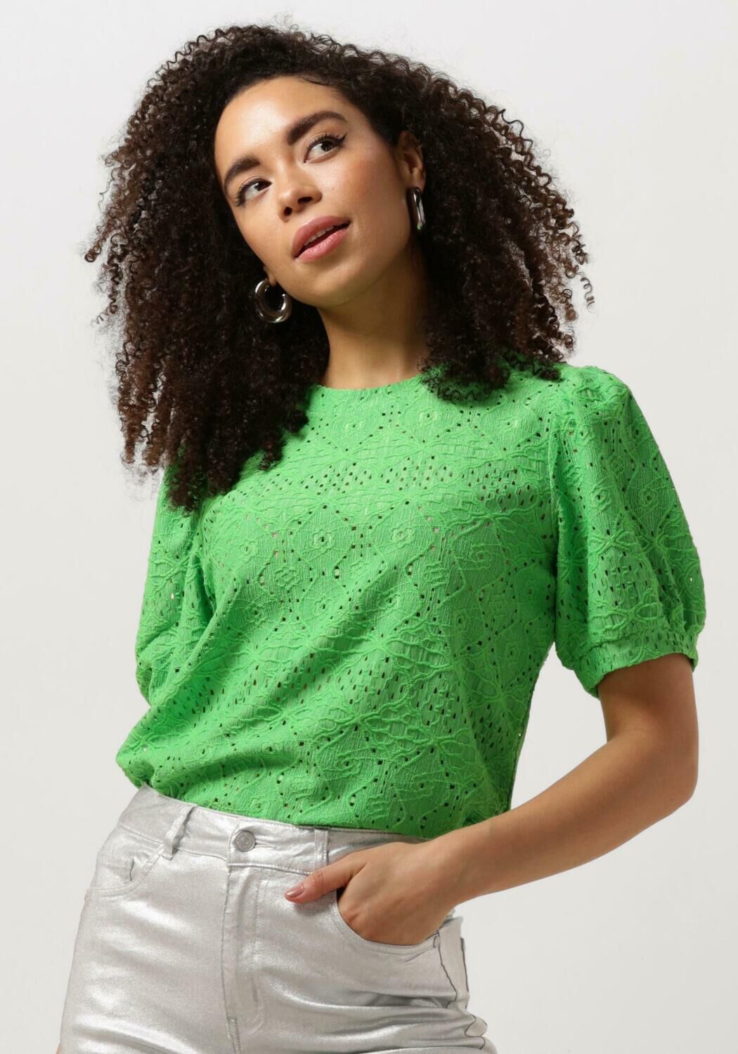 OBJECT Dames Tops & T-shirts Objfeodora S s Top Groen