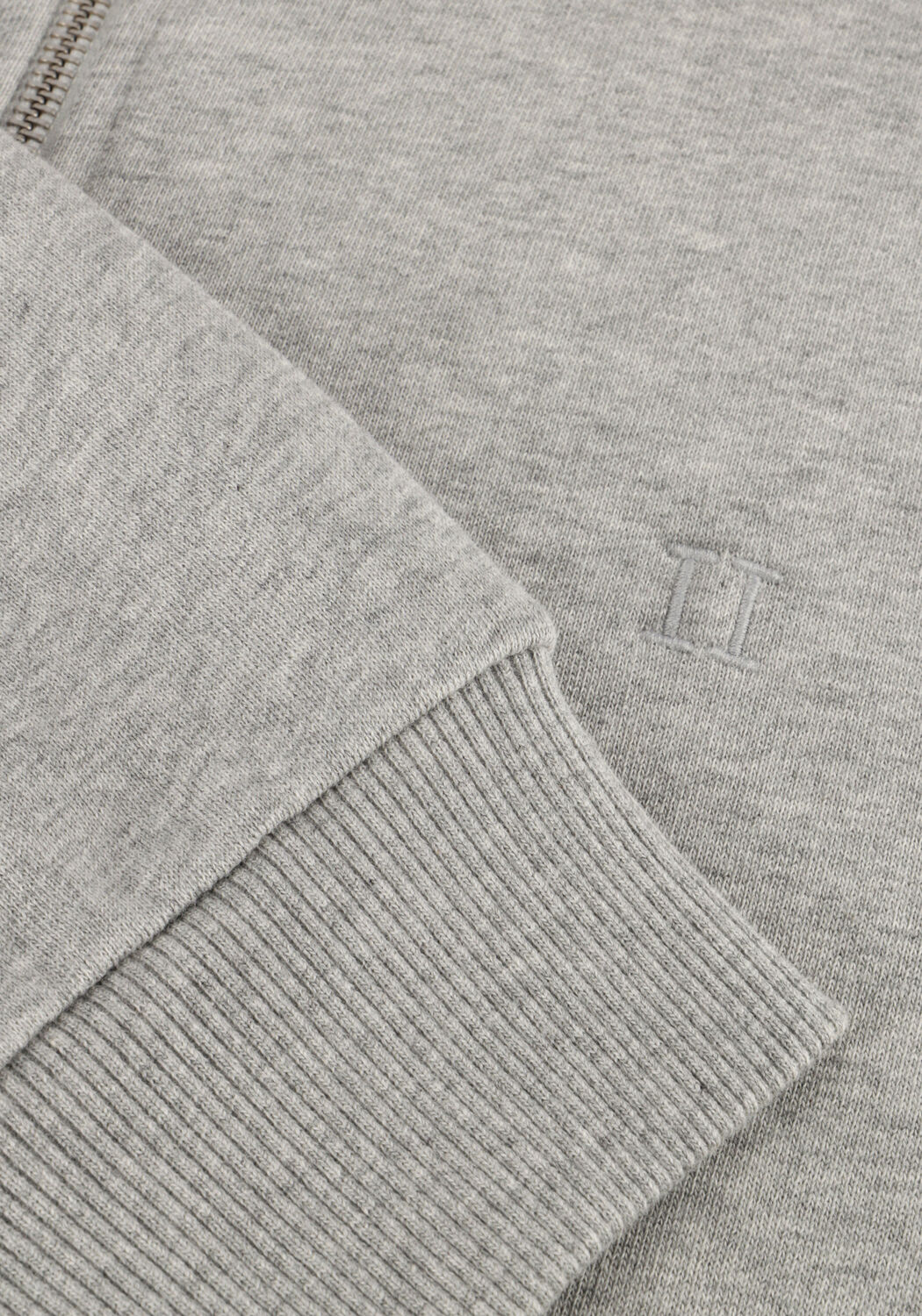 Lichtgrijze LES DEUX Trui NORREGAARD TONAL HALF-ZIP SWEATSHIRT - large