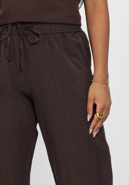 Bruine NEO NOIR Wijde broek SONAR LINEN PANT - large