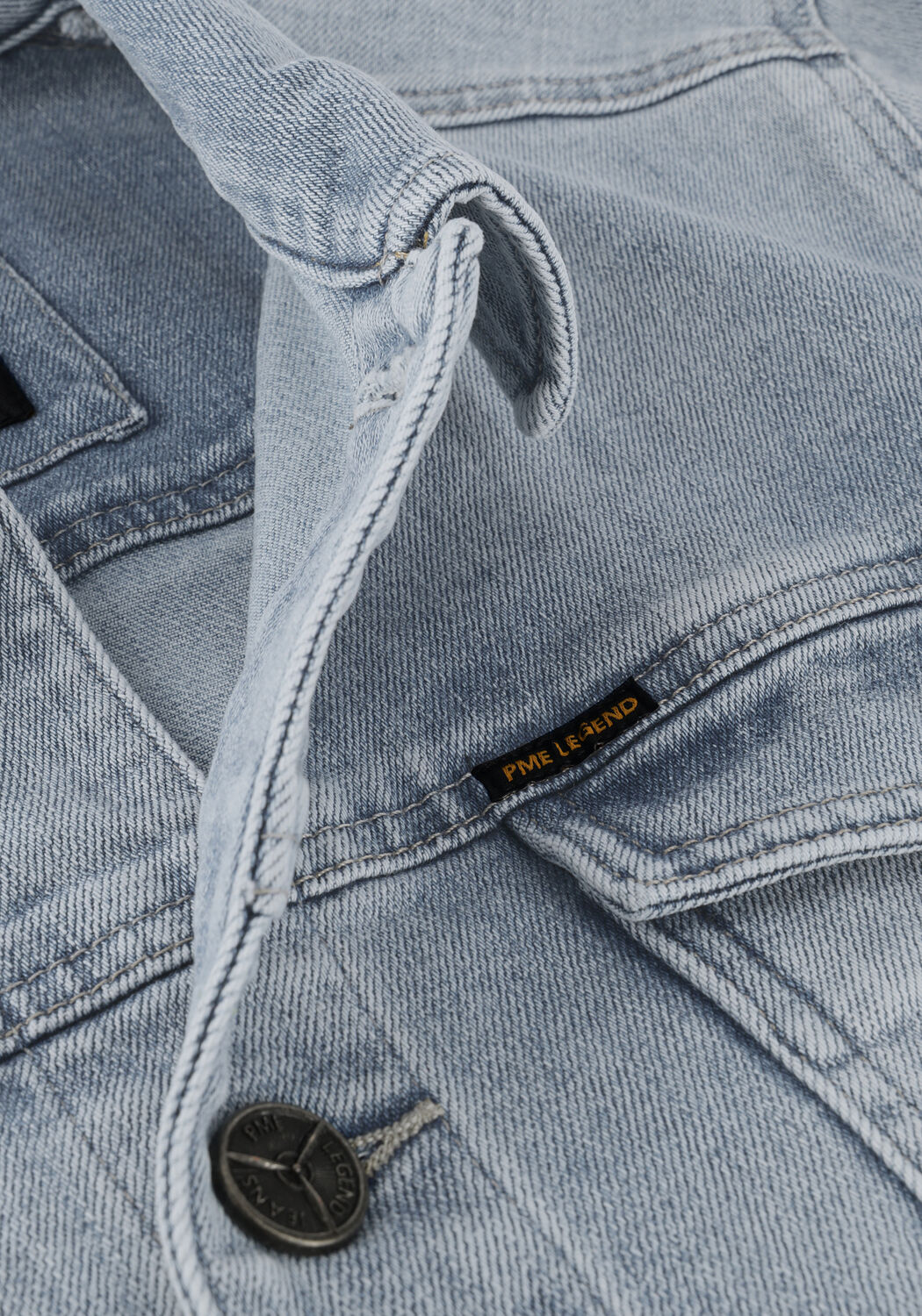 Lichtblauwe PME LEGEND Spijkerjas DENIM JACKET LIGHT BLUE FINISH - large