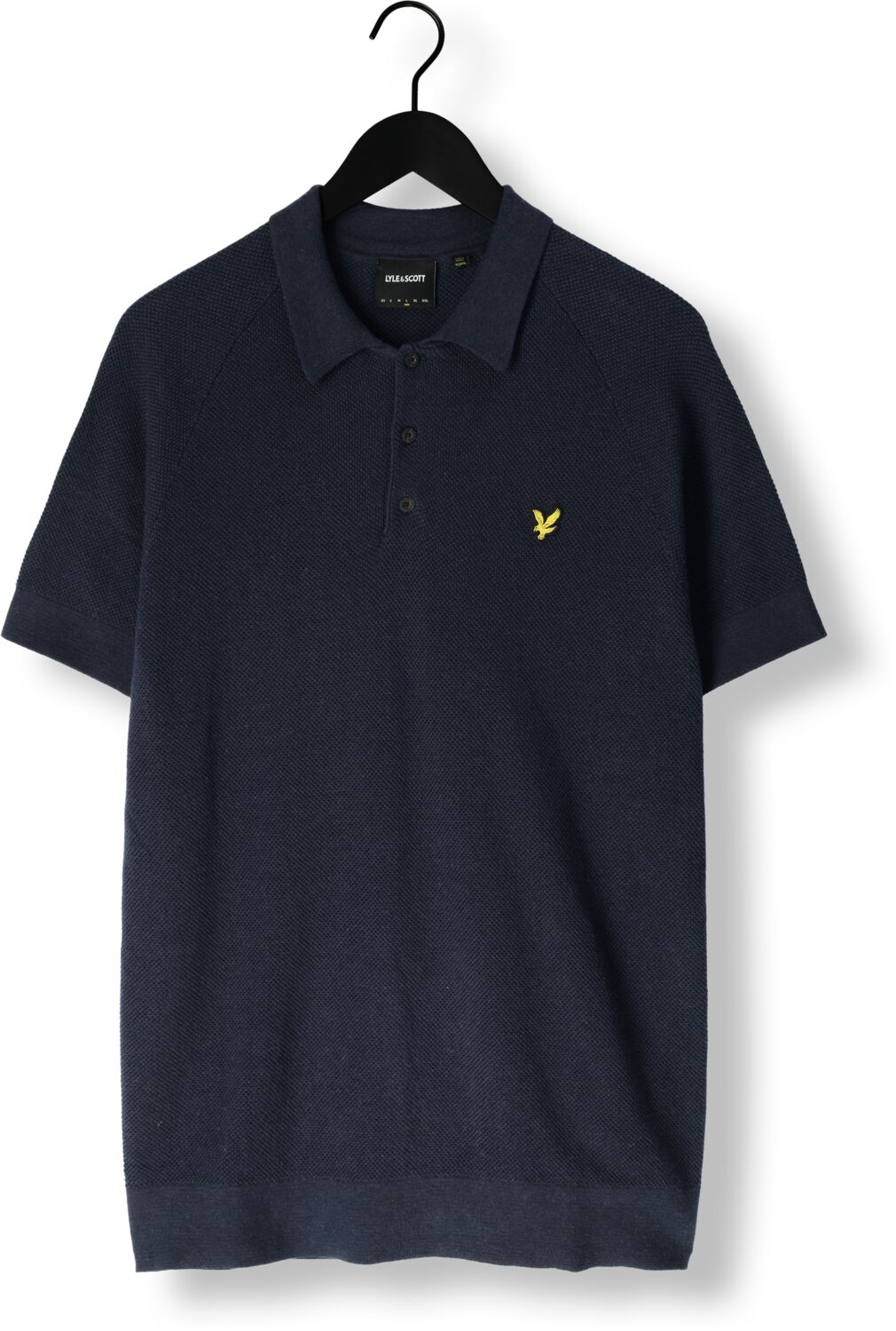 LYLE & SCOTT Heren Polo's & T-shirts Linen Blend Knitted Polo Donkerblauw