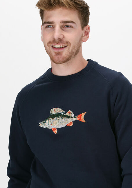 Donkerblauwe FORÉT Sweater BAIT SWEATSHIRT - large