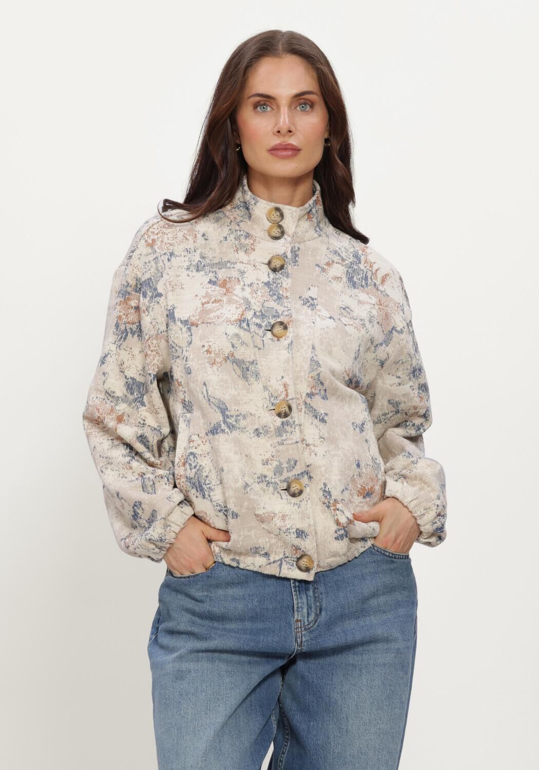 Gebroken wit STUDIO ANNELOES Blouses Nouri jacquard jacket - large