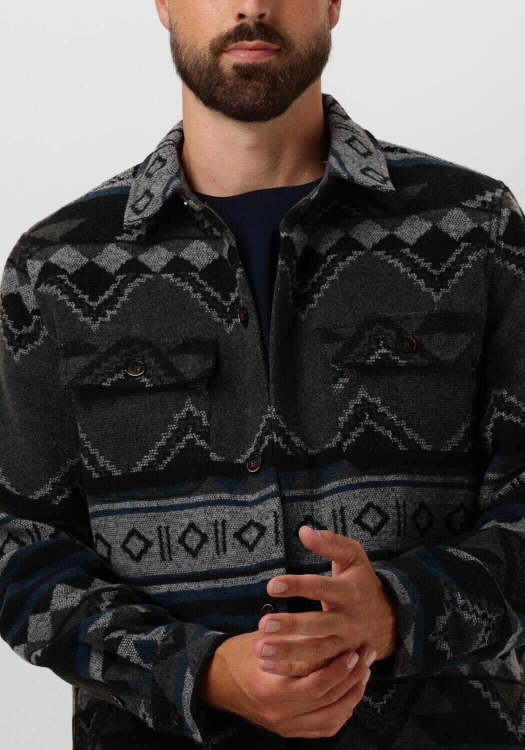 ANERKJENDT Heren Overshirts Akoscar Check Overshirt Donkergrijs
