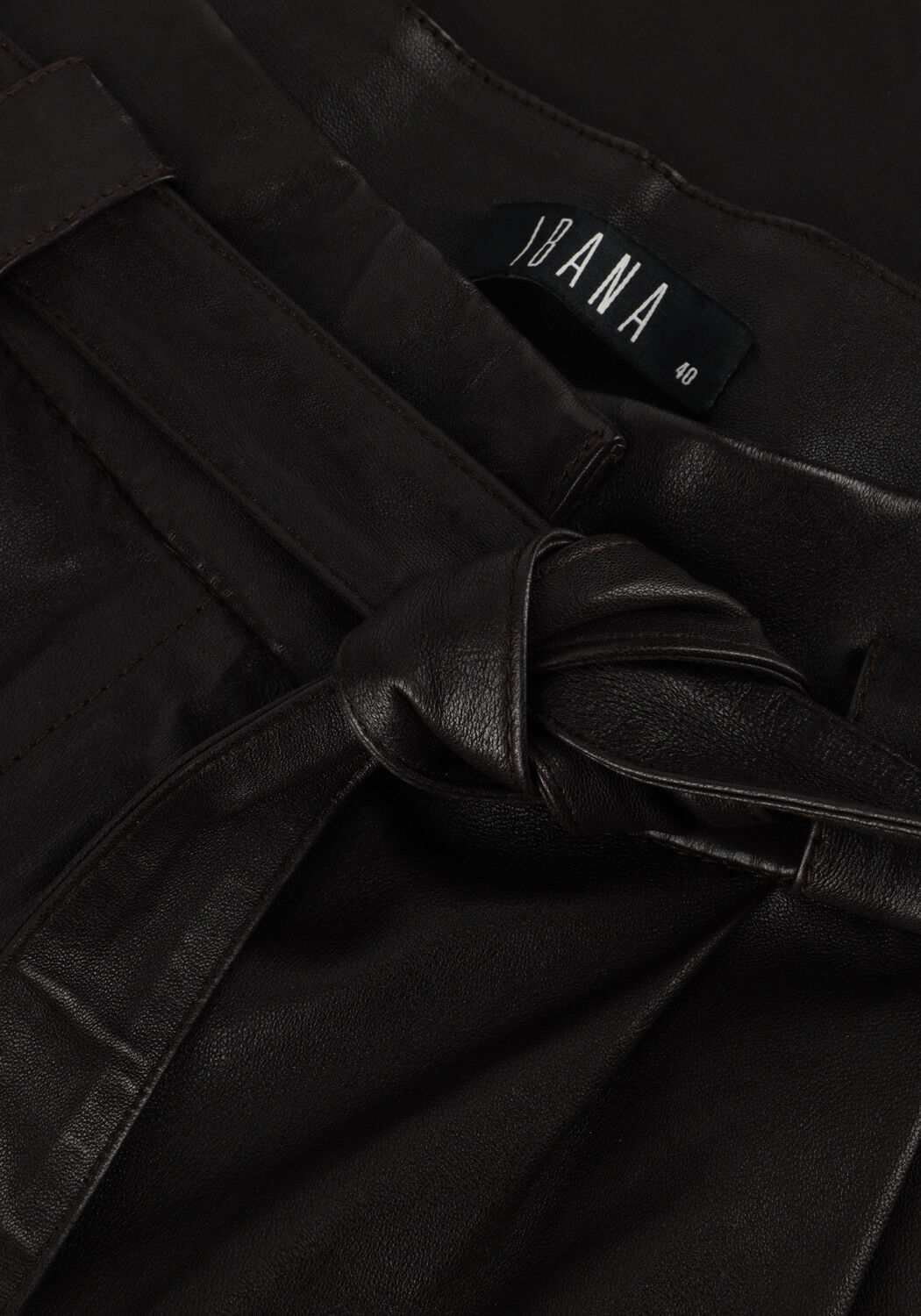 Zwarte IBANA Pantalon PAULA STRETCH LEATHER - large