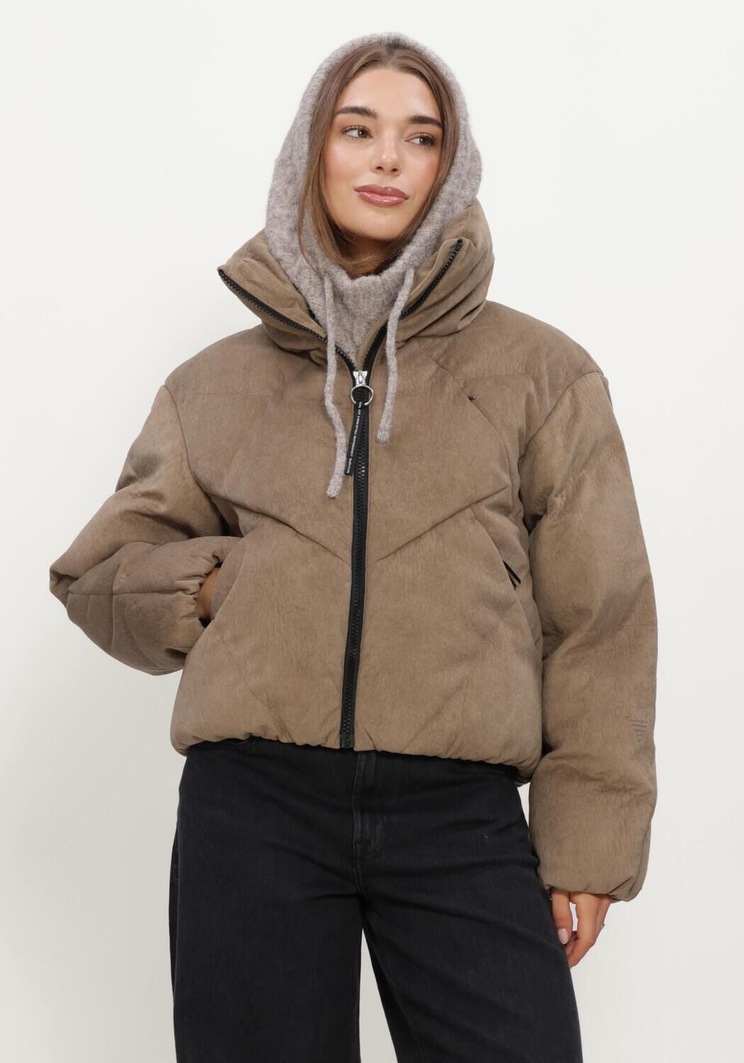 Bruine KRAKATAU Gewatteerde jas QW616 - large